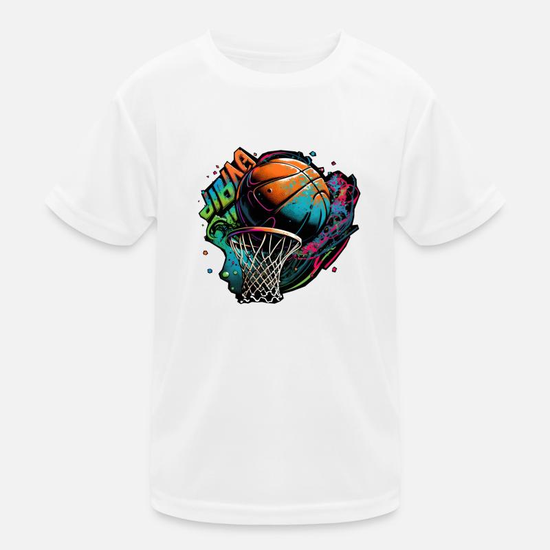 Graffiti de basket-ball coloré T-shirt sport Enfant