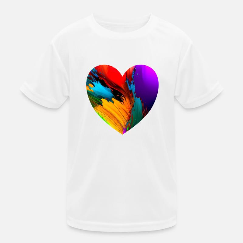 Herz mit bunten Farben Kinder Funktions-T-Shirt