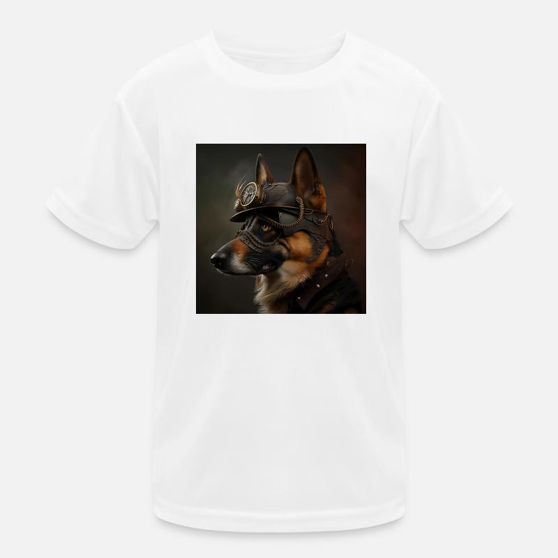 Schaferhund Steampunk Kinder Funktions-T-Shirt