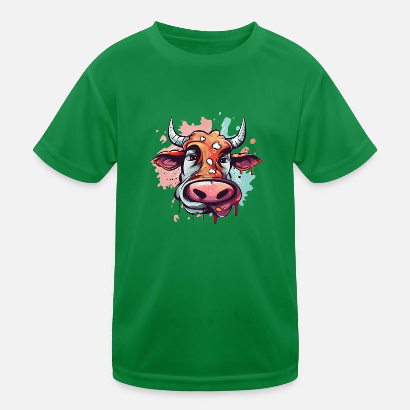 Comic Kuh Karikatur Kinder Funktions-T-Shirt