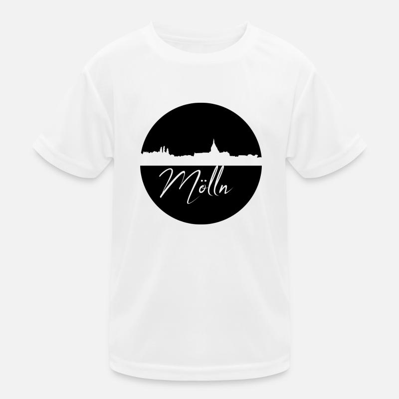 Mölln,Skyline,Circle,Black Circle Kids Functional T-Shirt