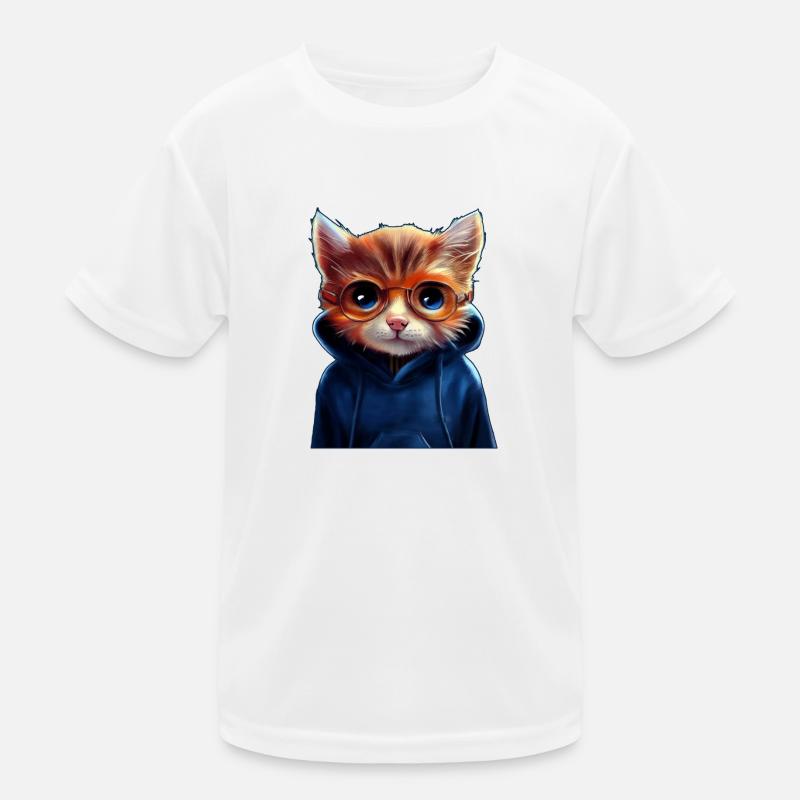 Chat mignon avec pull T-shirt sport Enfant