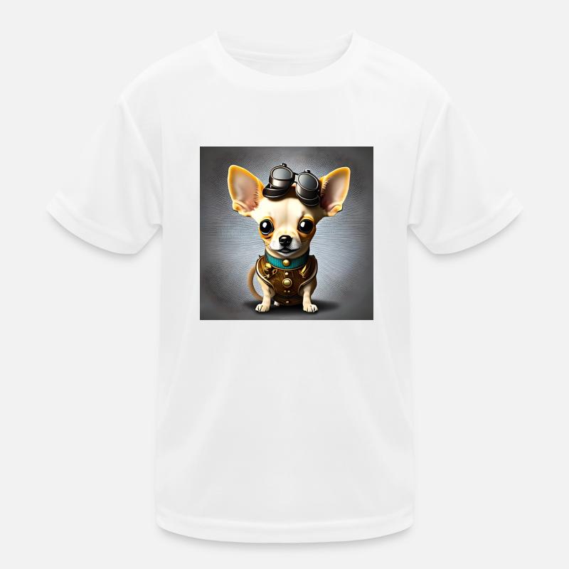 Chihuahua Welpe Steampunk Kinder Funktions-T-Shirt