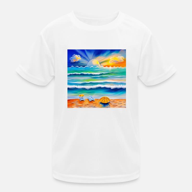 sun set at sea side Kids Functional T-Shirt
