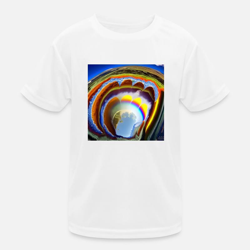 Regenbogen mit Sonne von oben Kinder Funktions-T-Shirt