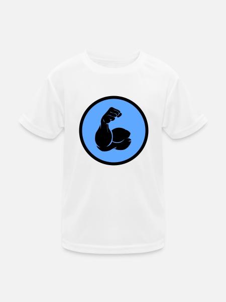 biceps - Kids Functional T-Shirt - white - Front