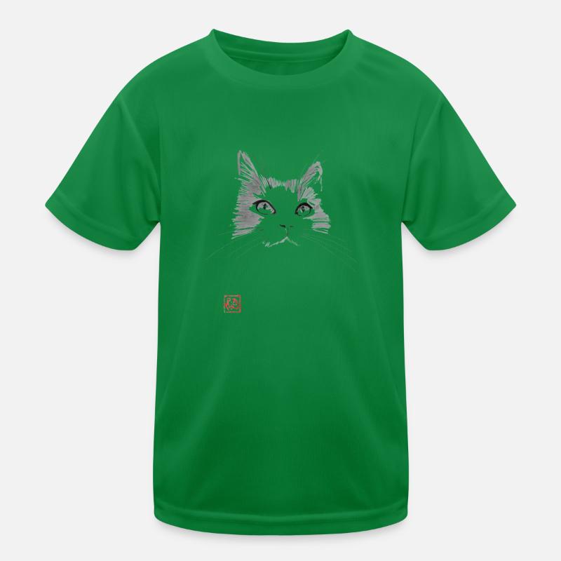 Katzengesicht Kinder Funktions-T-Shirt