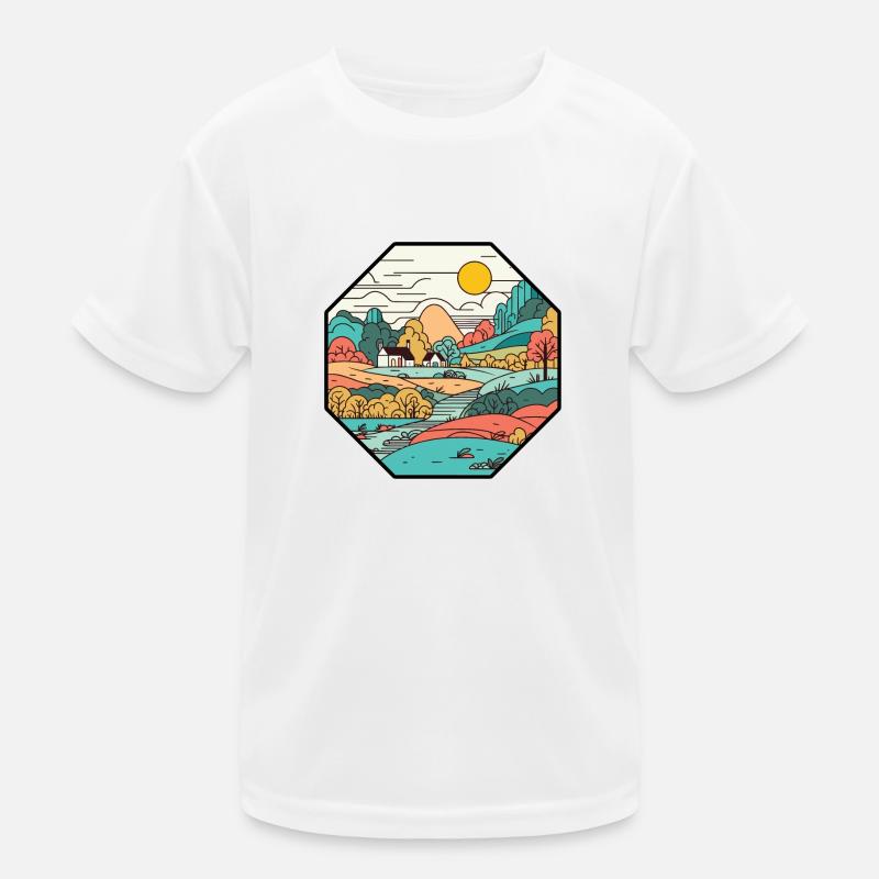 Countryside landscape Kids Functional T-Shirt