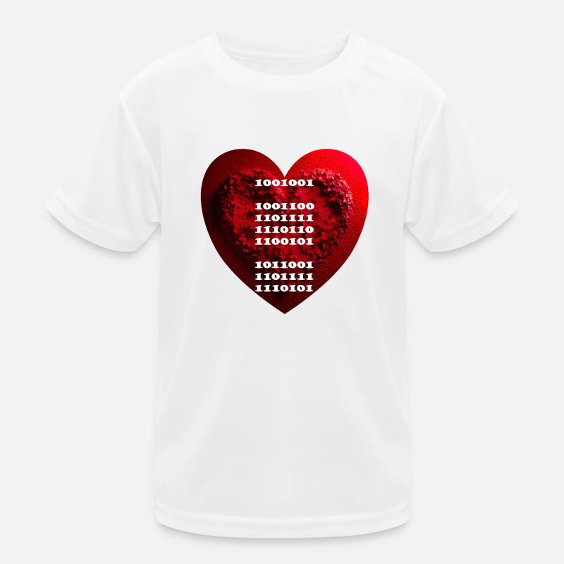 Déclaration d’amour cryptée en code binaire T-shirt sport Enfant