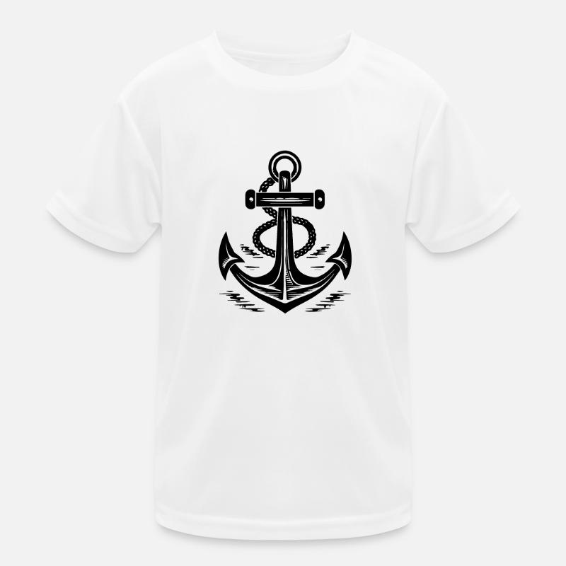 Anker Boot Schiff Nautik Kinder Funktions-T-Shirt