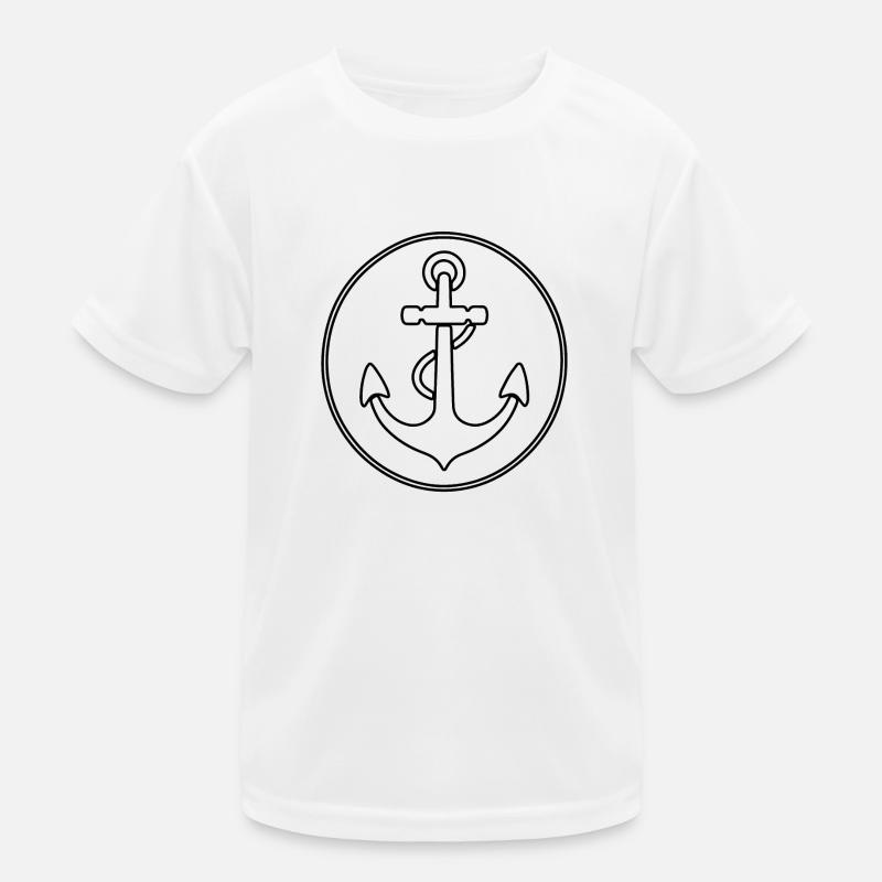 Anker Boot Schiff Nautik Kinder Funktions-T-Shirt