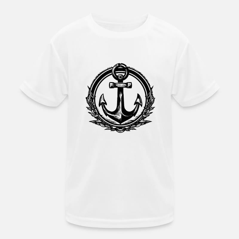 Anker Boot Schiff Nautik Kinder Funktions-T-Shirt