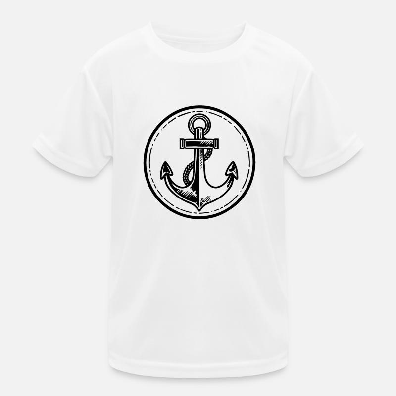 Anker Boot Schiff Nautik Kinder Funktions-T-Shirt