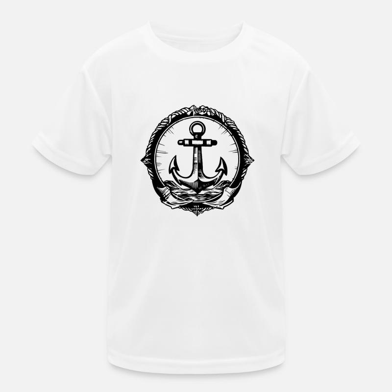 Anker Boot Schiff Nautik Kinder Funktions-T-Shirt