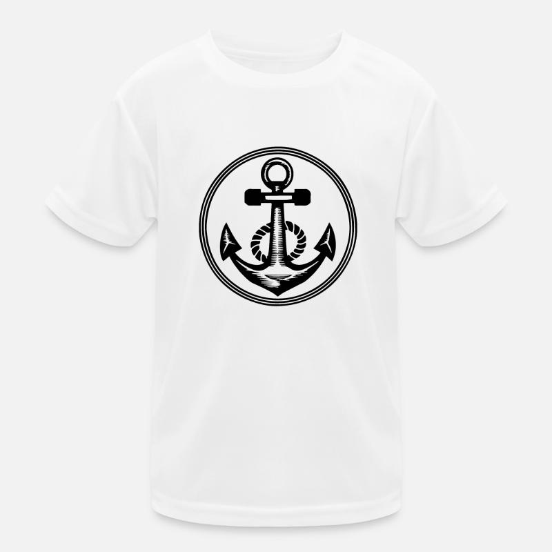 Anker Boot Schiff Nautik Kinder Funktions-T-Shirt