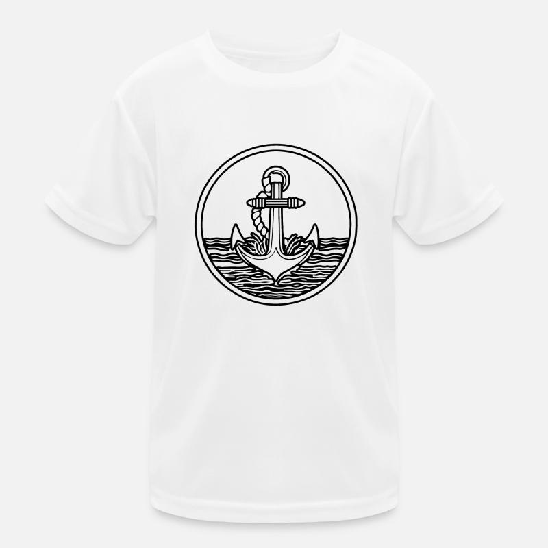 Anker Boot Schiff Nautik Kinder Funktions-T-Shirt