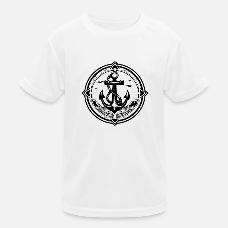 Anker Boot Schiff Nautik Kinder Funktions-T-Shirt