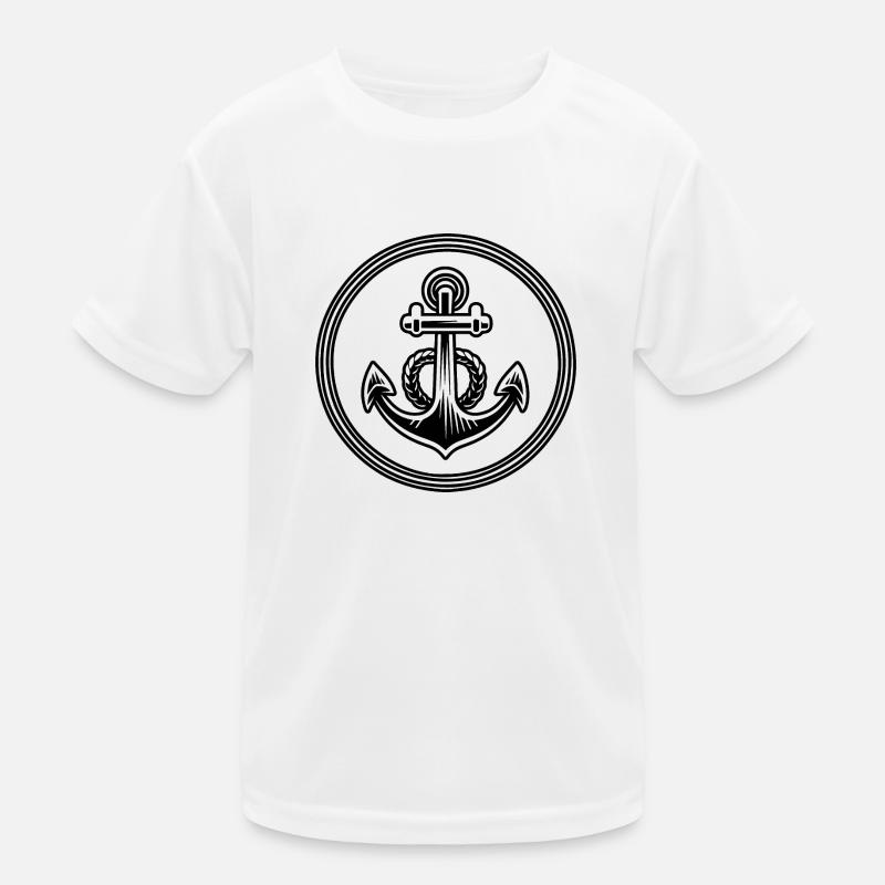 Anker Boot Schiff Nautik Kinder Funktions-T-Shirt