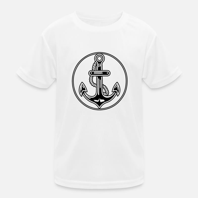 Anker Boot Schiff Nautik Kinder Funktions-T-Shirt
