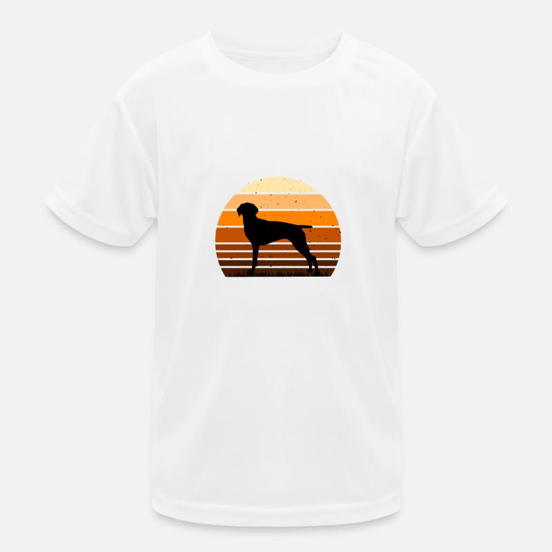 Old Danish Pointer Dog Silhouette Retro Sunset Kids Functional T-Shirt