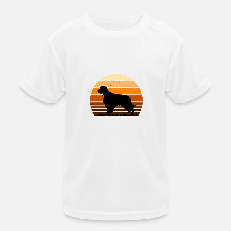 Welsh Springer Spaniel Dog Silhouette Retro Sunset T-shirt sport Enfant