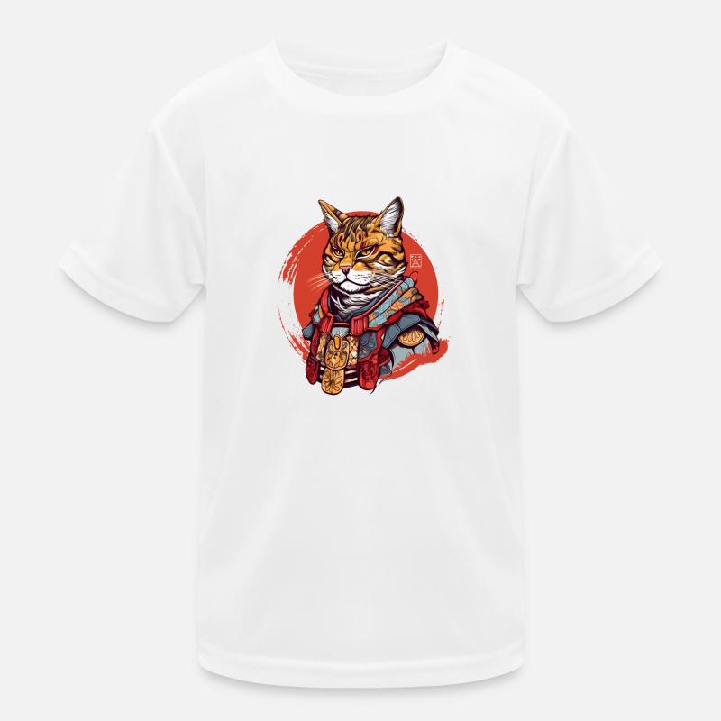 Samurai Cat Kids Functional T-Shirt