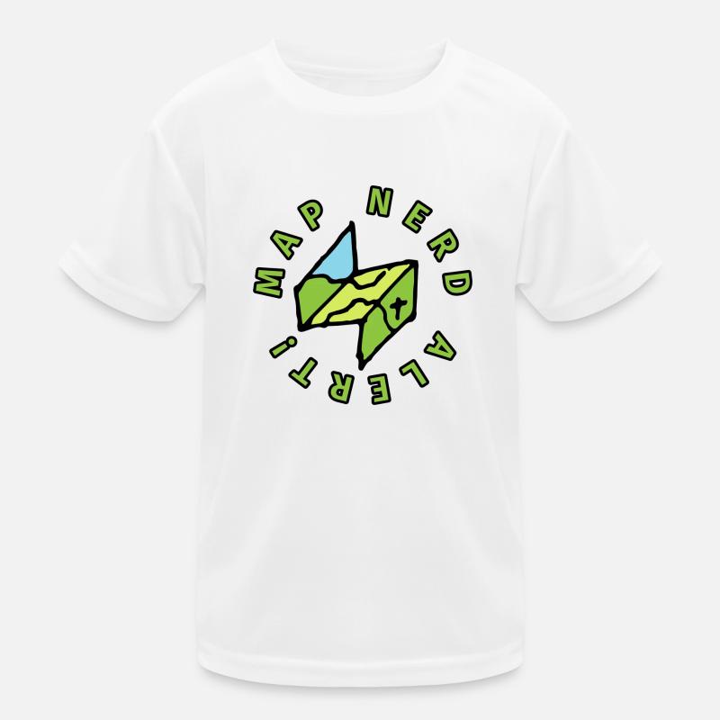 Karten-Nerd-Warnung Kinder Funktions-T-Shirt