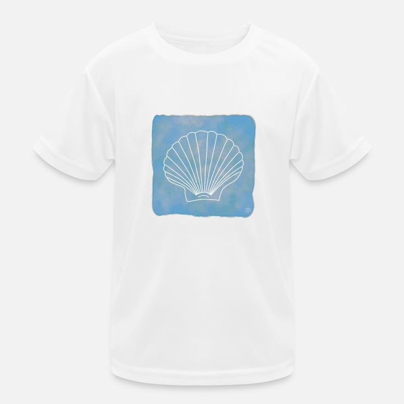 Jakobsmuschel, Boho Line Art Design, Serie Shells Kinder Funktions-T-Shirt