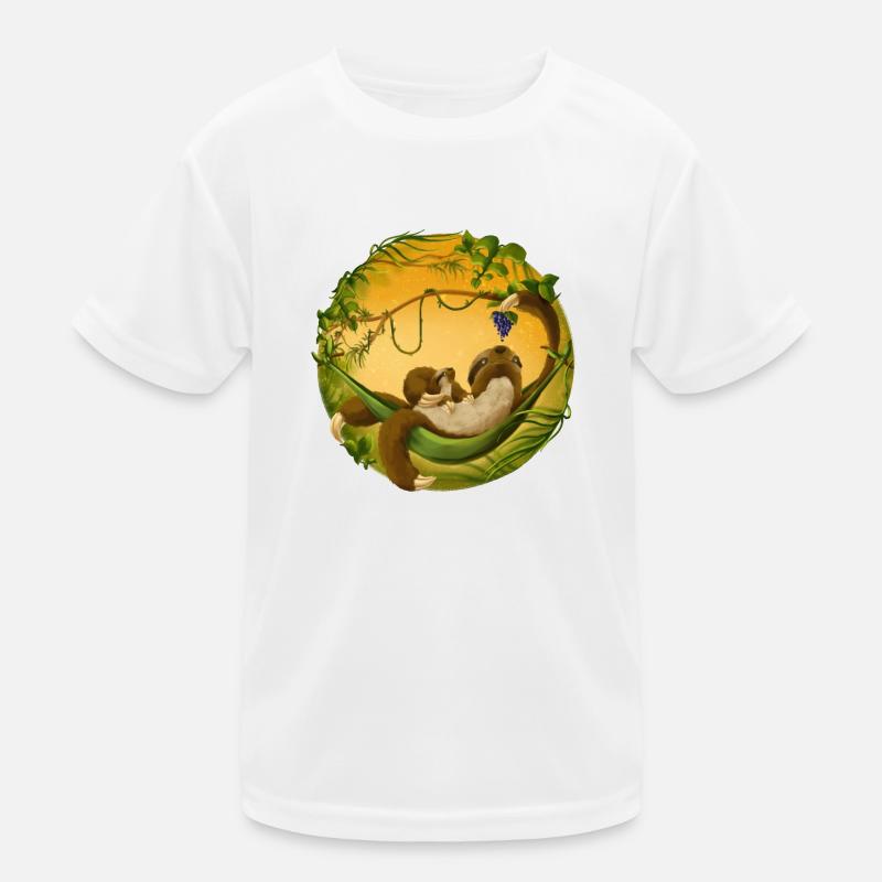 Faultier Mama &; Baby Kinder Funktions-T-Shirt