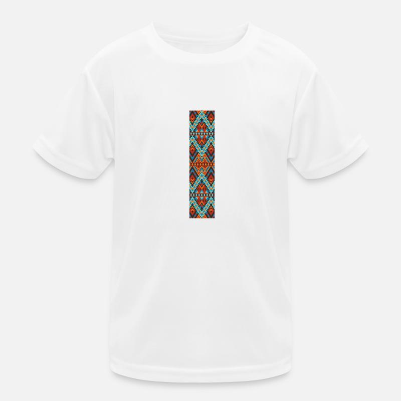 Buchstabe I- Boho-Design, buntes Monogramm Kinder Funktions-T-Shirt