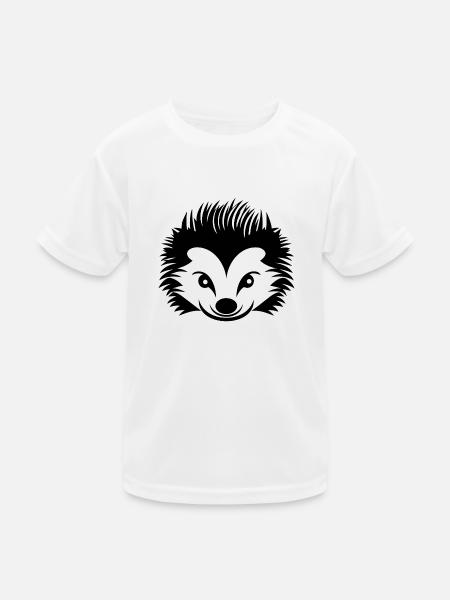 Igel Wald Stachelig Tier - Kinder Funktions-T-Shirt - Weiß - Vorne