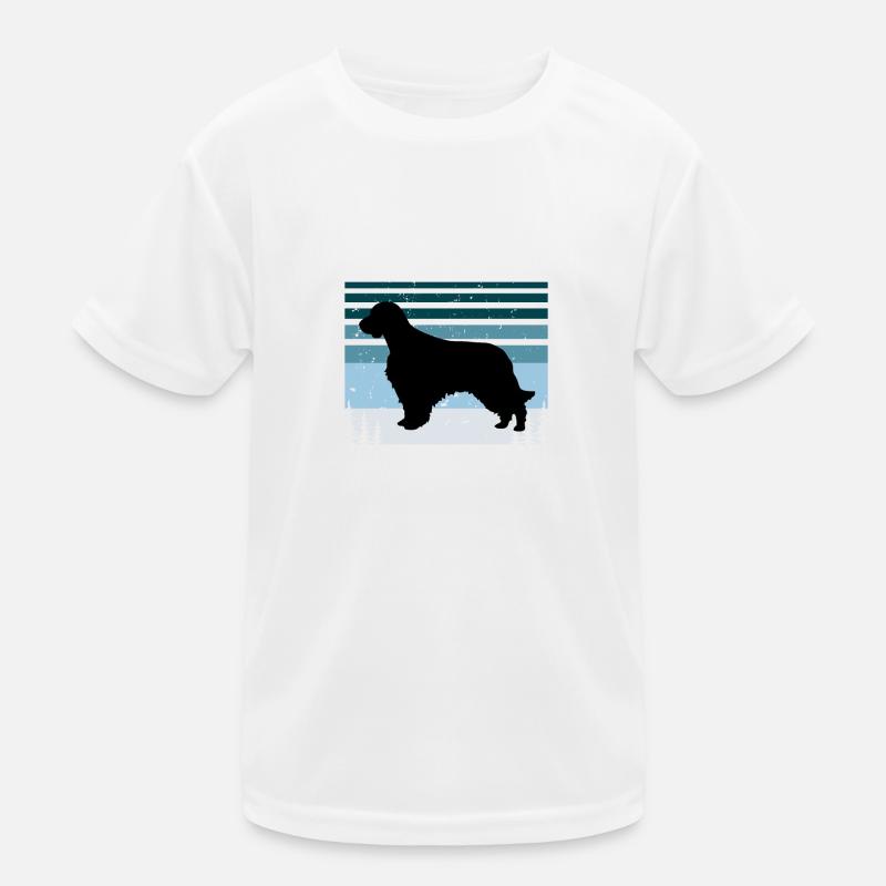 Welsh Springer Spaniel Dog Silhouette Retro Sunset T-shirt sport Enfant