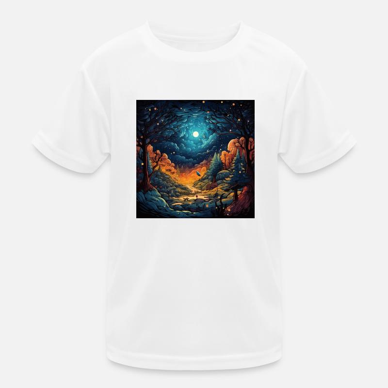 Forest at night Kids Functional T-Shirt