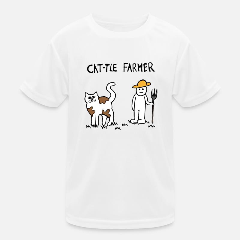Cattle Cat Farmer - Kids Functional T-Shirt - white