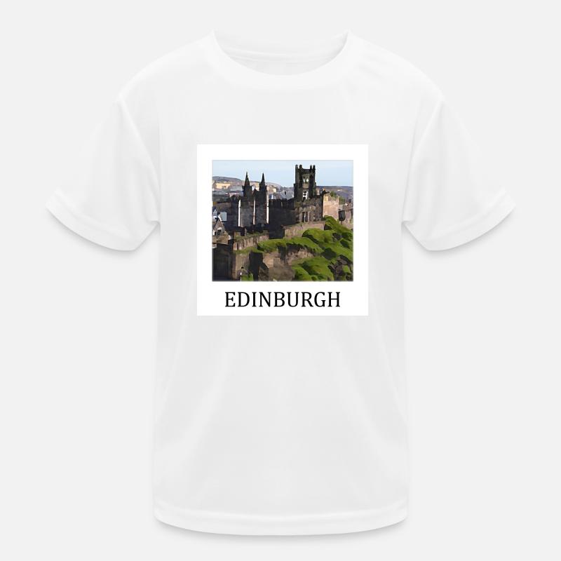Edinburgh - Kinder Funktions-T-Shirt - Weiß