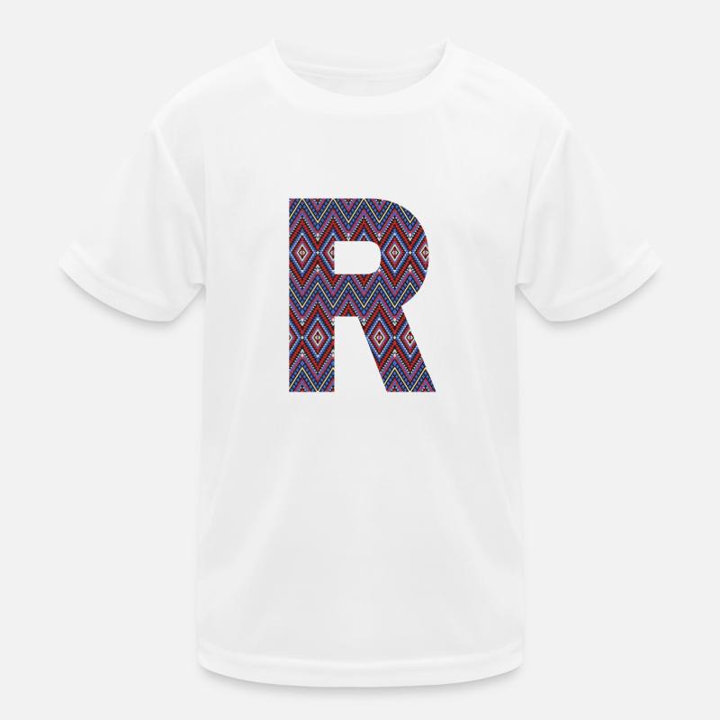 Monogramm Buchstabe R - geometrisches Muster Kinder Funktions-T-Shirt