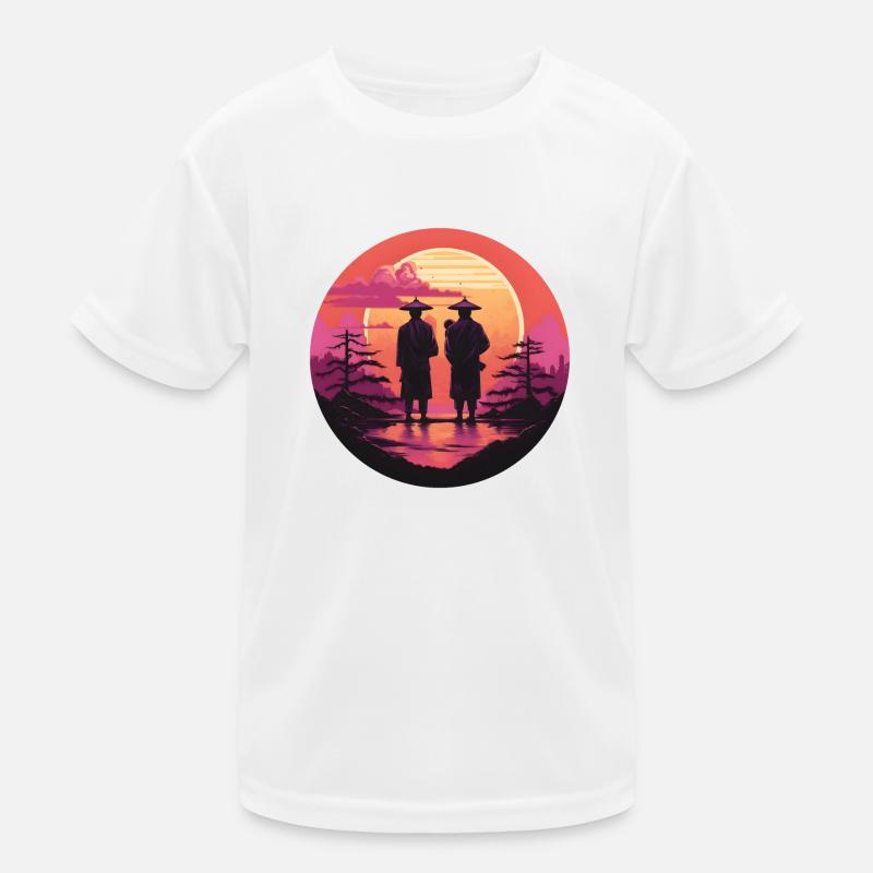 Synthwave japan traditional men Kids Functional T-Shirt