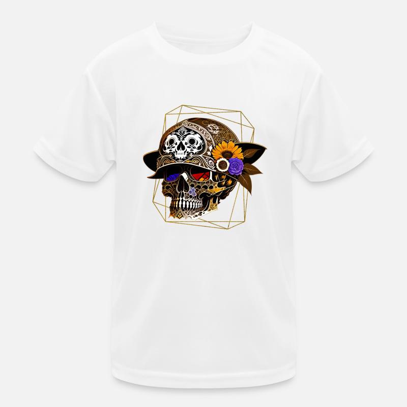 Skull mit Helm Kinder Funktions-T-Shirt