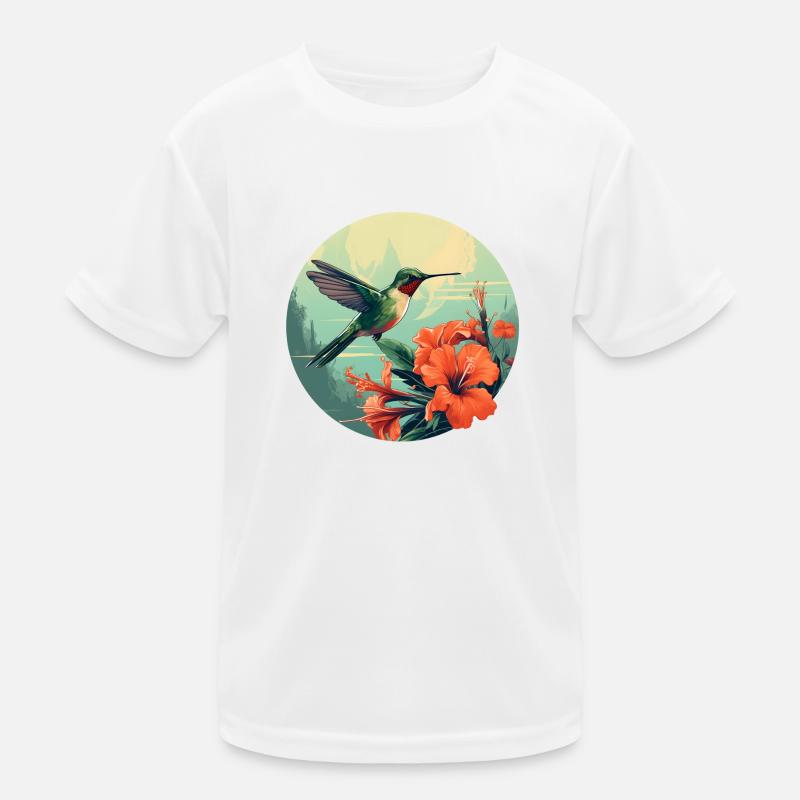 Flatternder Kolibri Kinder Funktions-T-Shirt