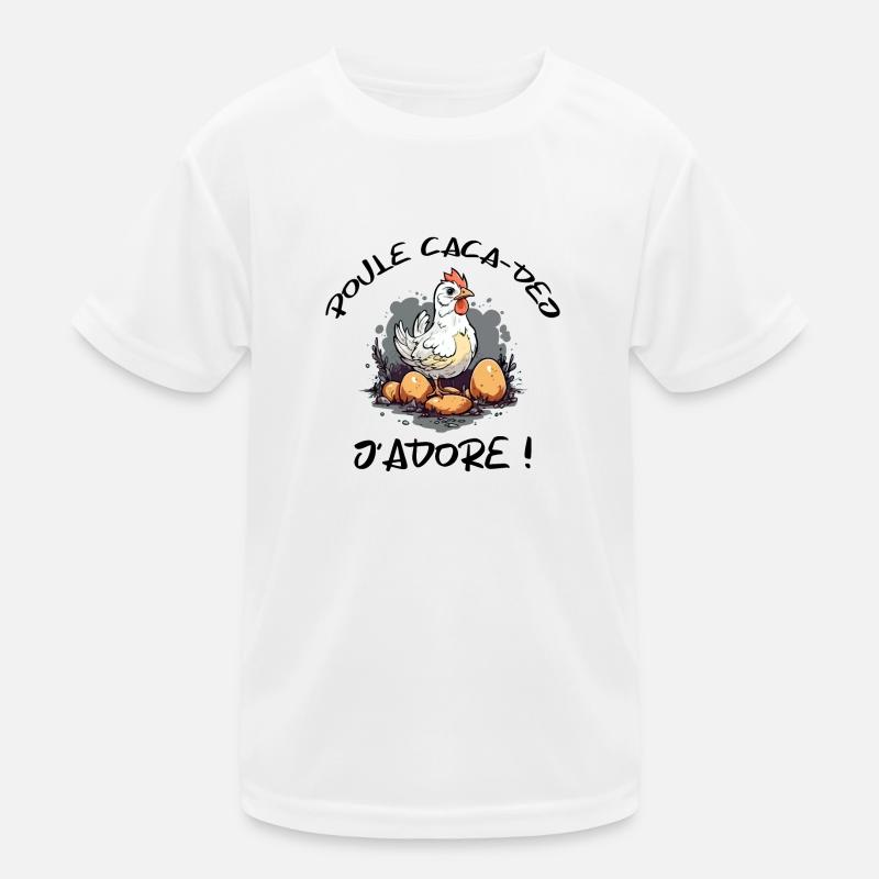 Mittagessen mit Hühnerkot Kinder Funktions-T-Shirt