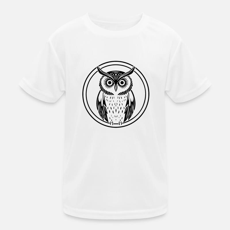 Eule Eulen Vogel Vögel - Kinder Funktions-T-Shirt - Weiß