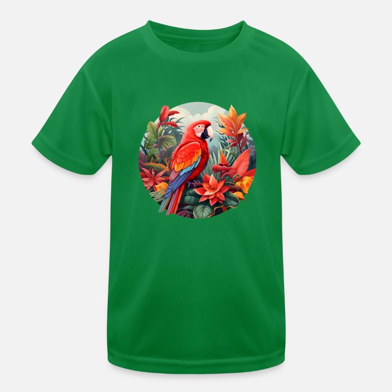Scarlet Macaw Kids Functional T-Shirt