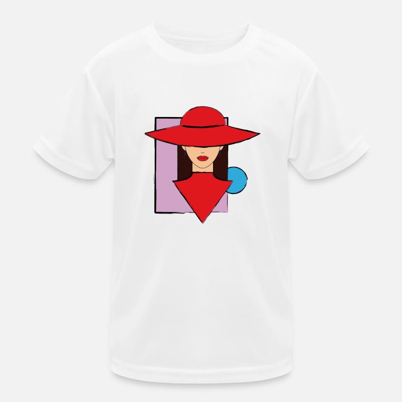 Frau mit Hut Kinder Funktions-T-Shirt