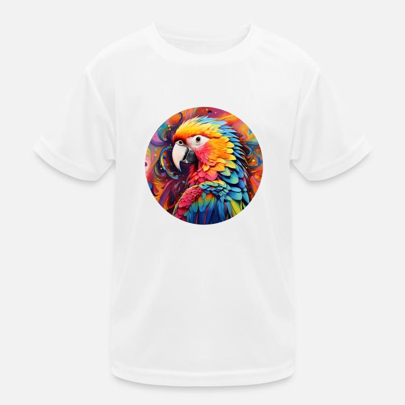Rainbow Parrot Kids Functional T-Shirt