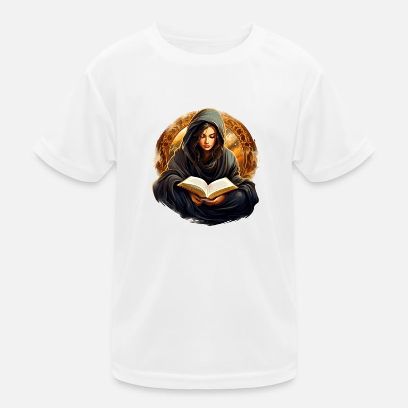 Reading with a cuddly blanket - Kids Functional T-Shirt - white