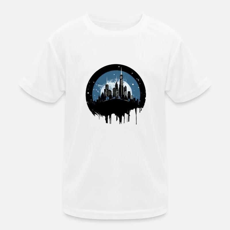 Über die Skyline der Stadt Kinder Funktions-T-Shirt