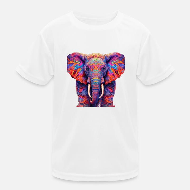 Psychedelischer Elefant Kinder Funktions-T-Shirt
