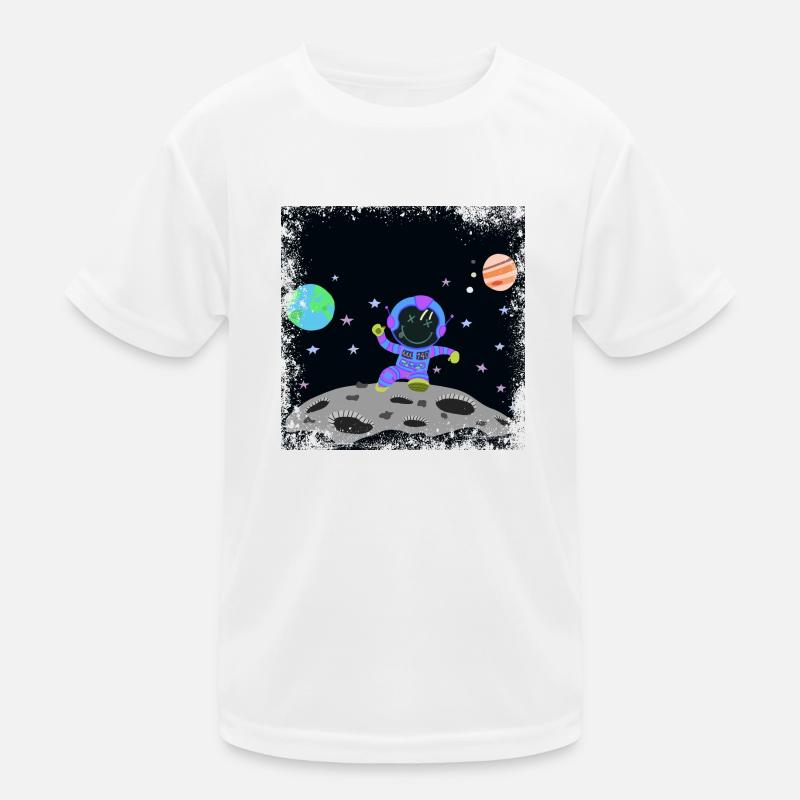 Violett-blauer Grunge-Astronaut Kinder Funktions-T-Shirt
