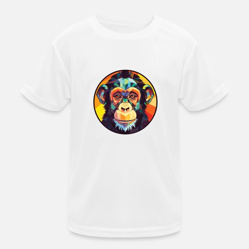 Schimpanse Bunte Aquarell-Tierillustration Kinder Funktions-T-Shirt