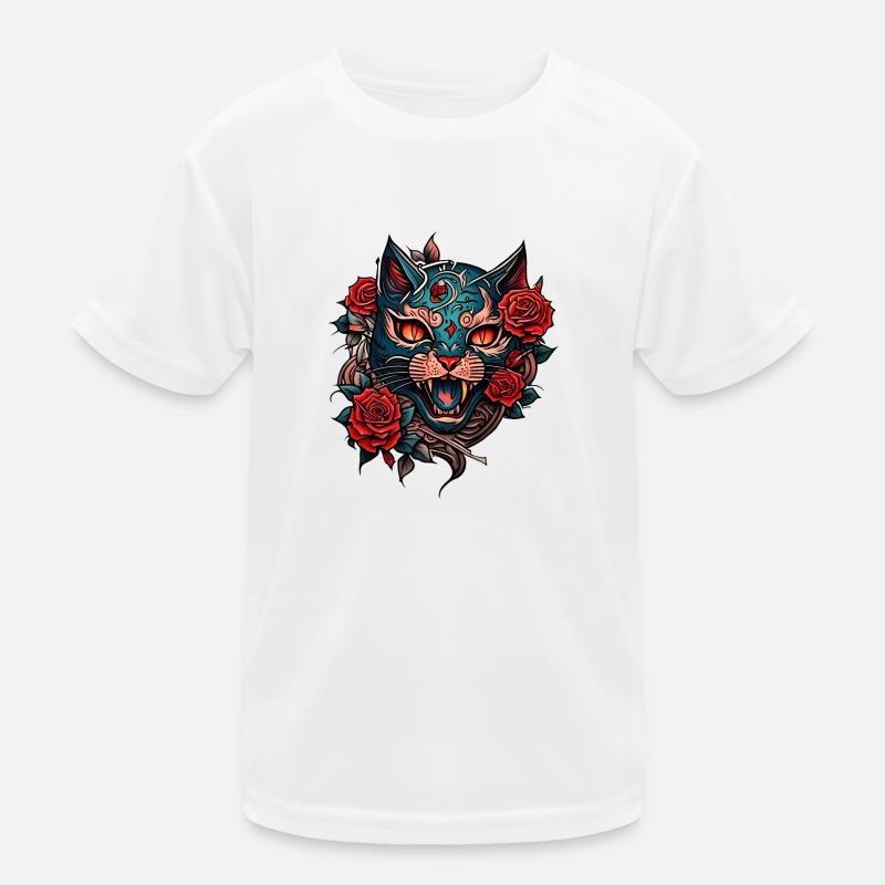 devilish cat Kids Functional T-Shirt